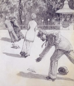 パブ「グローブの発見のパラフレーズ」からのアクション。 1881、1878（インディアンインクとペンを洗った）